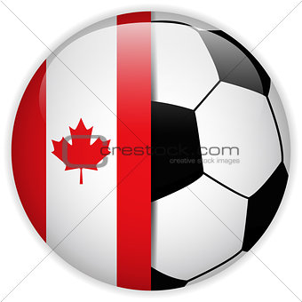 Canada Flag with Soccer Ball Background