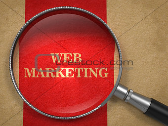 Web Marketing Concept Through Magnifying Glass.
