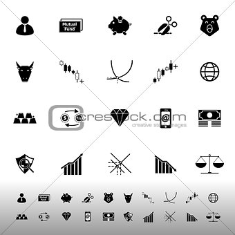 Stock market icons on white background