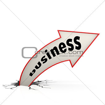 Curve arrow up red business