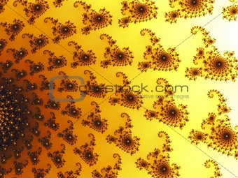 Decorative fractal background in a yellow colors