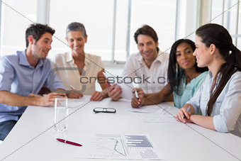 Attractive business people at meeting