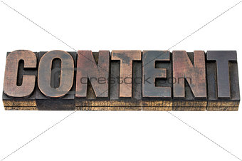content word in wood type
