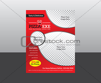 abstract pizza store flyer