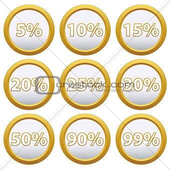 Gold Icons with percent
