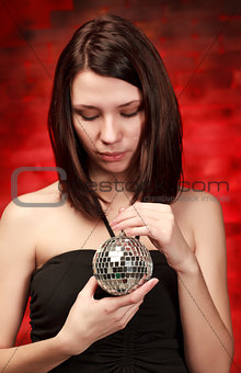 girl with decoration ball