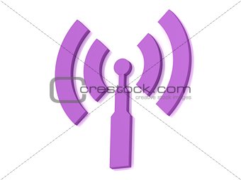 Lilac RSS antenna with two signals radio waves