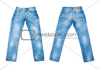 Close up of blue jeans