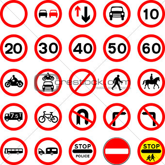 Road Signs - Red Round.
