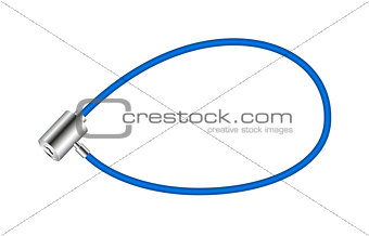 Blue bicycle lock isolated