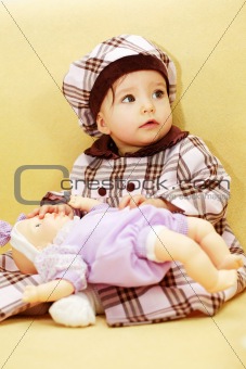Cute baby with toy