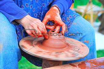 production on a potter's wheel