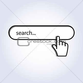 Hand cursor mouse on search