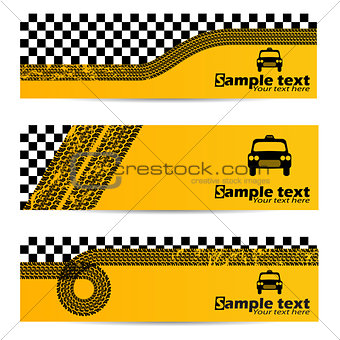 Taxi tire banner set of 3