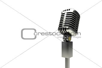 Digitally generated retro chrome microphone