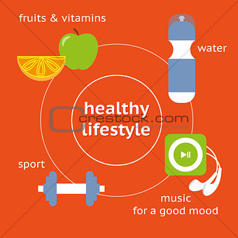 Infographic illustration of healthy lifestyle