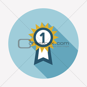 medal flat icon with long shadow