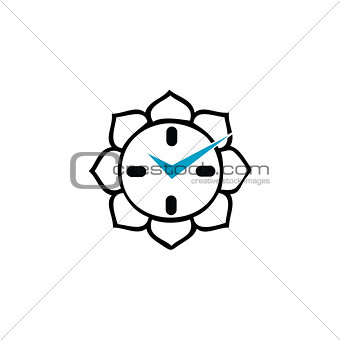 Clock with Buddhist lotus