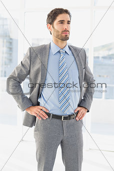 Businessman thinking about work