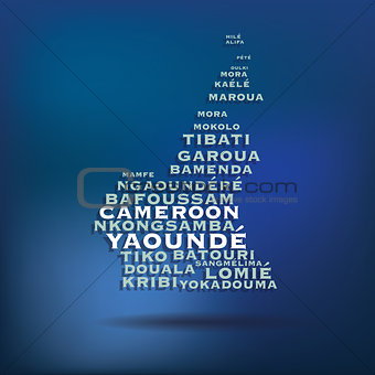 Cameroon map made with name of cities