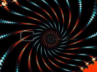 Decorative fractal spiral in a dark colors