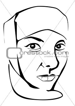 Muslim woman portrait without scarf on face