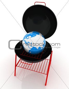 Oven barbecue grill and earth