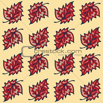 Decorative pattern with autumn leaves