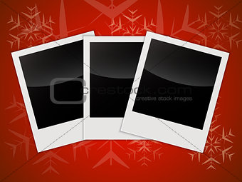 Merry Christmas card templates with blank photo frames