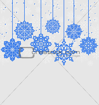 Christmas card with variation snowflakes