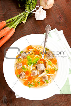 Luxurious homemade vegetable soup.