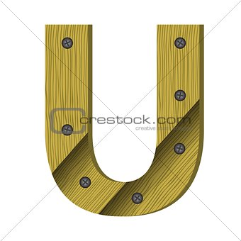wood letter U