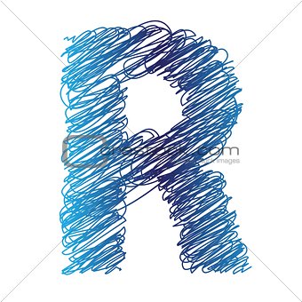 sketched letter R