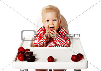 Baby Is Eating Plums