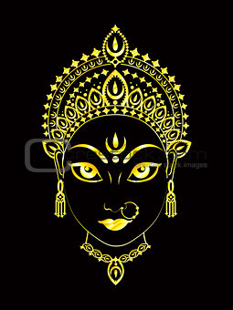 abstract artistic golden detailed durga background