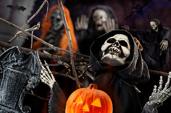 skull and skeleton for the dark night of Halloween