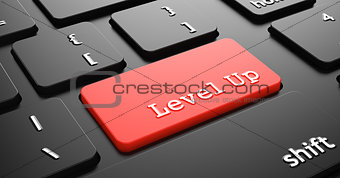 Level Up on Red Keyboard Button.