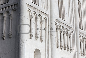 Decorations on walls of Church Intercession of Holy Virgin on Ne