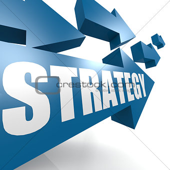 Strategy arrow in blue