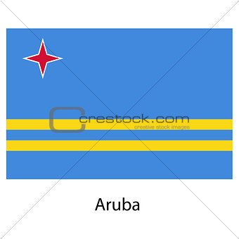 Flag  of the country  aruba. Vector illustration. 