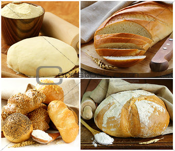Set assortment of bread, rye and white