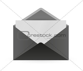 black envelope and paper