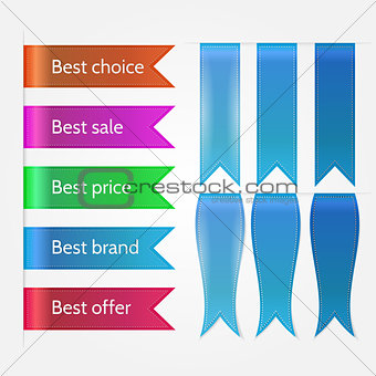 Vector illustration of set of sale ribbons