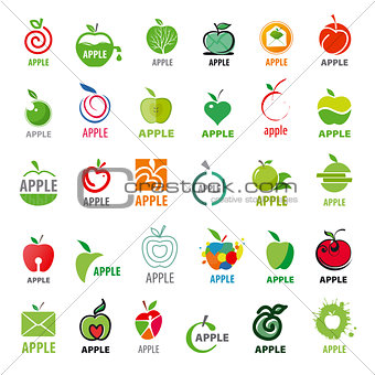 Vector great collection logos apples