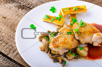 Chicken breast with red wine