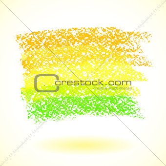 Yellow pastel crayon spot, isolated on white background