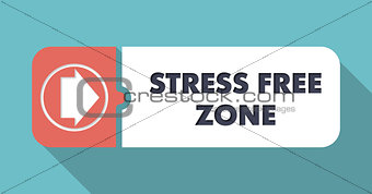 Stress Free Zone on Orange Background in Flat Design.