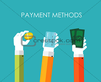 Payment Methods Flat Concept Vector Illustration