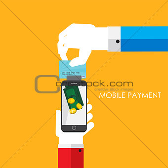 Mobile Payment Flat Concept Vector Illustration