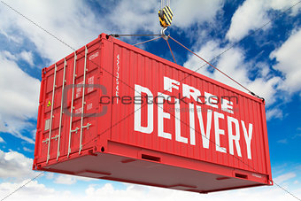 Free Delivery - Red Hanging Cargo Container.